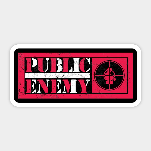 Public Enemy Distressed Sticker by HERU CAMPING